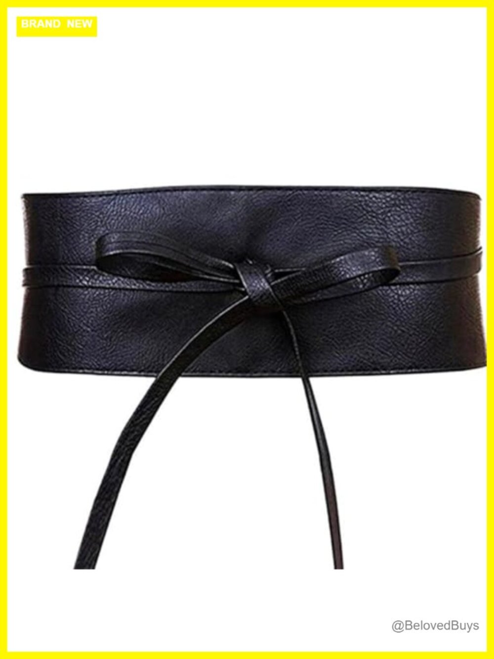 Faux Leather Bowknot Obi Belt Wrap Around Cinch Waistband Cummerbund